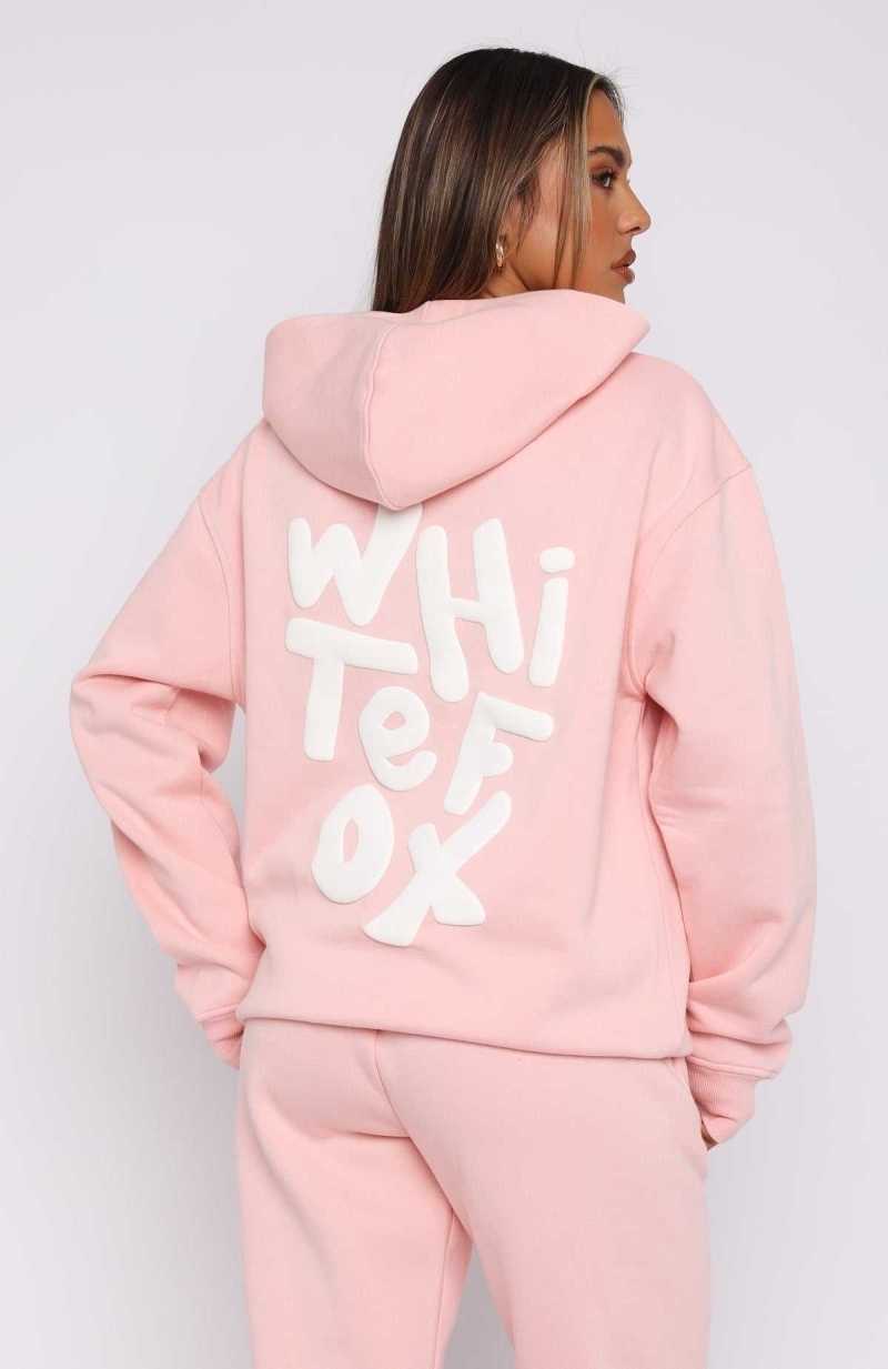 White Fox The New Standard Oversized Hoodie Pink | YOKPEI-054