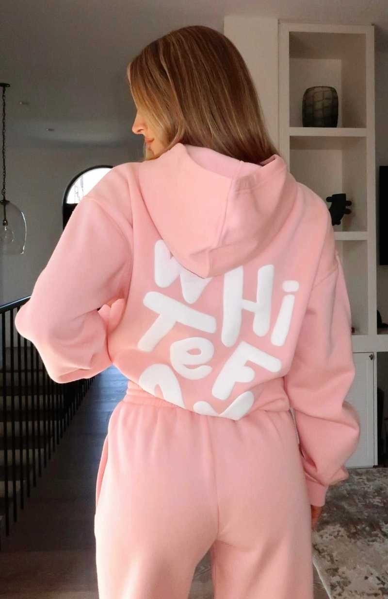 White Fox The New Standard Oversized Hoodie Pink | YOKPEI-054