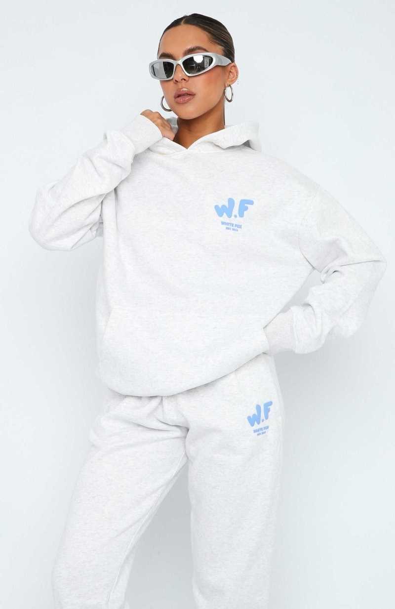 White Fox The New Standard Oversized Hoodie Grey Marle | NKHSFB-230