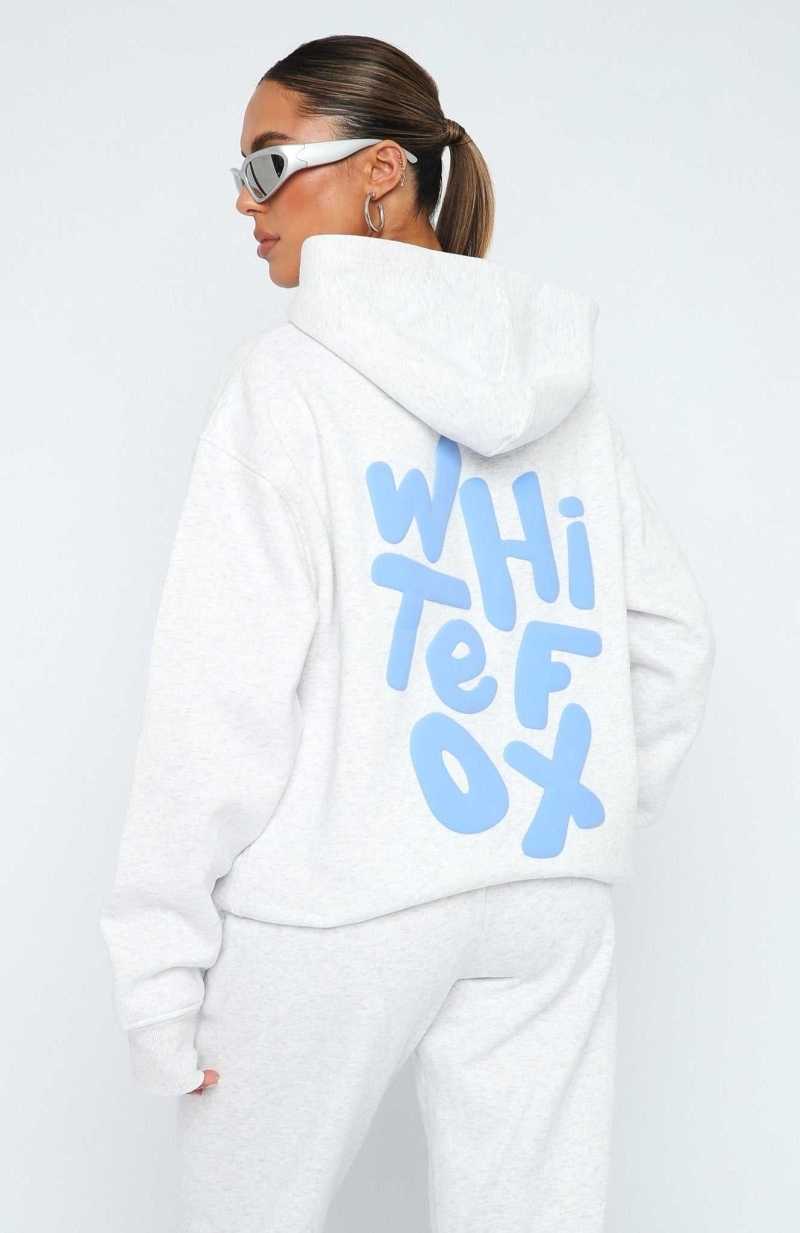 White Fox The New Standard Oversized Hoodie Grey Marle | NKHSFB-230