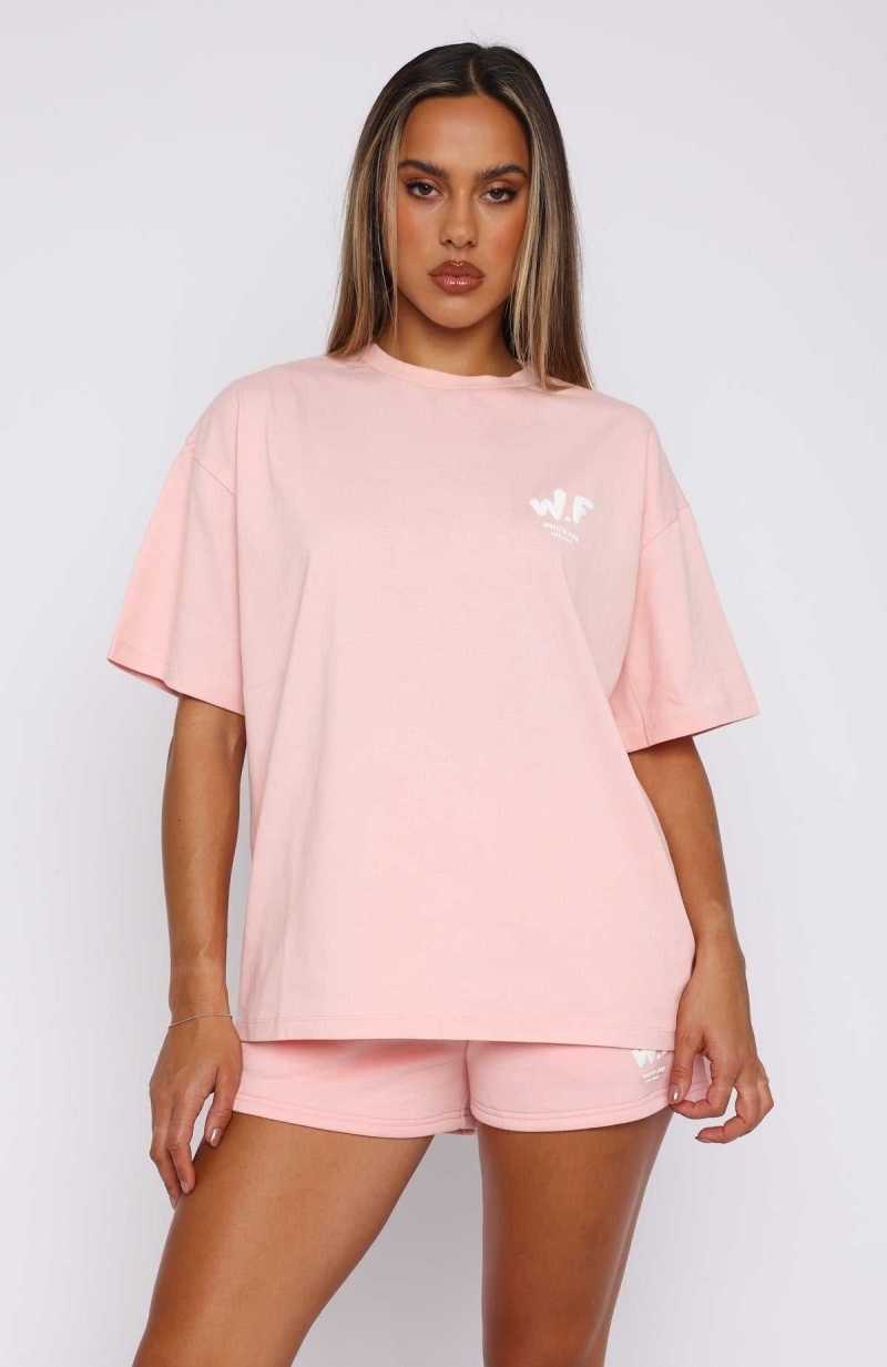 White Fox The New Standard Oversized Tee Pink | SHZVWM-574