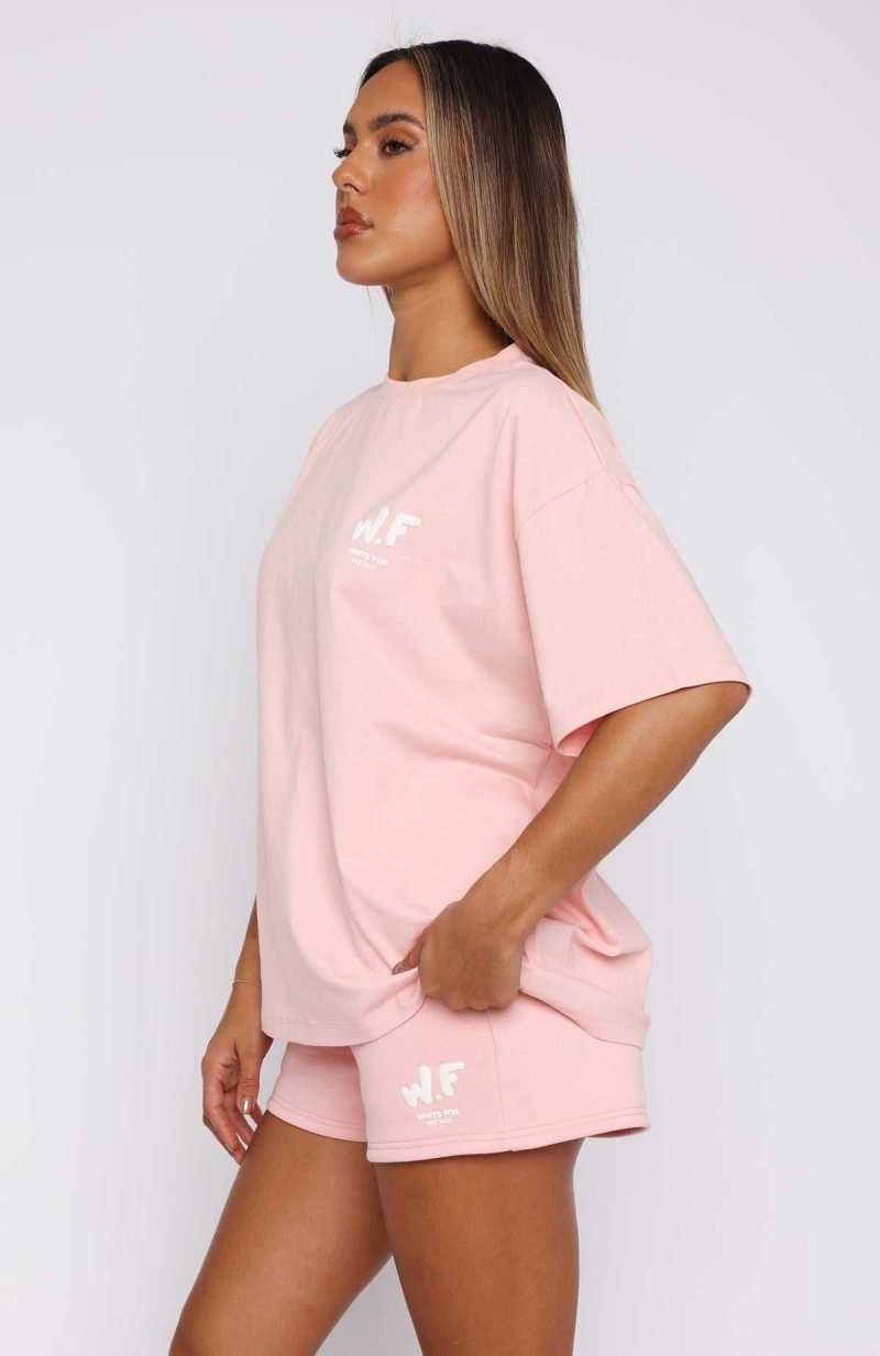 White Fox The New Standard Oversized Tee Pink | SHZVWM-574