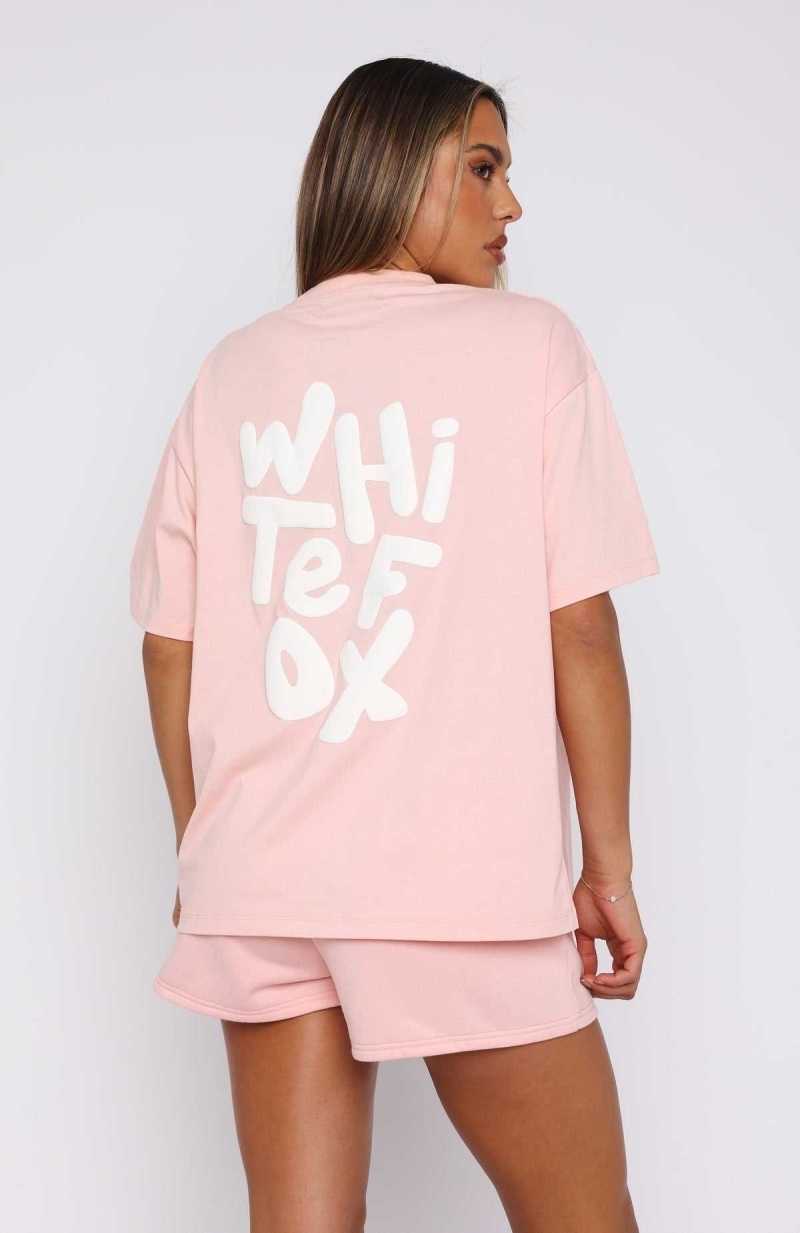 White Fox The New Standard Oversized Tee Pink | SHZVWM-574