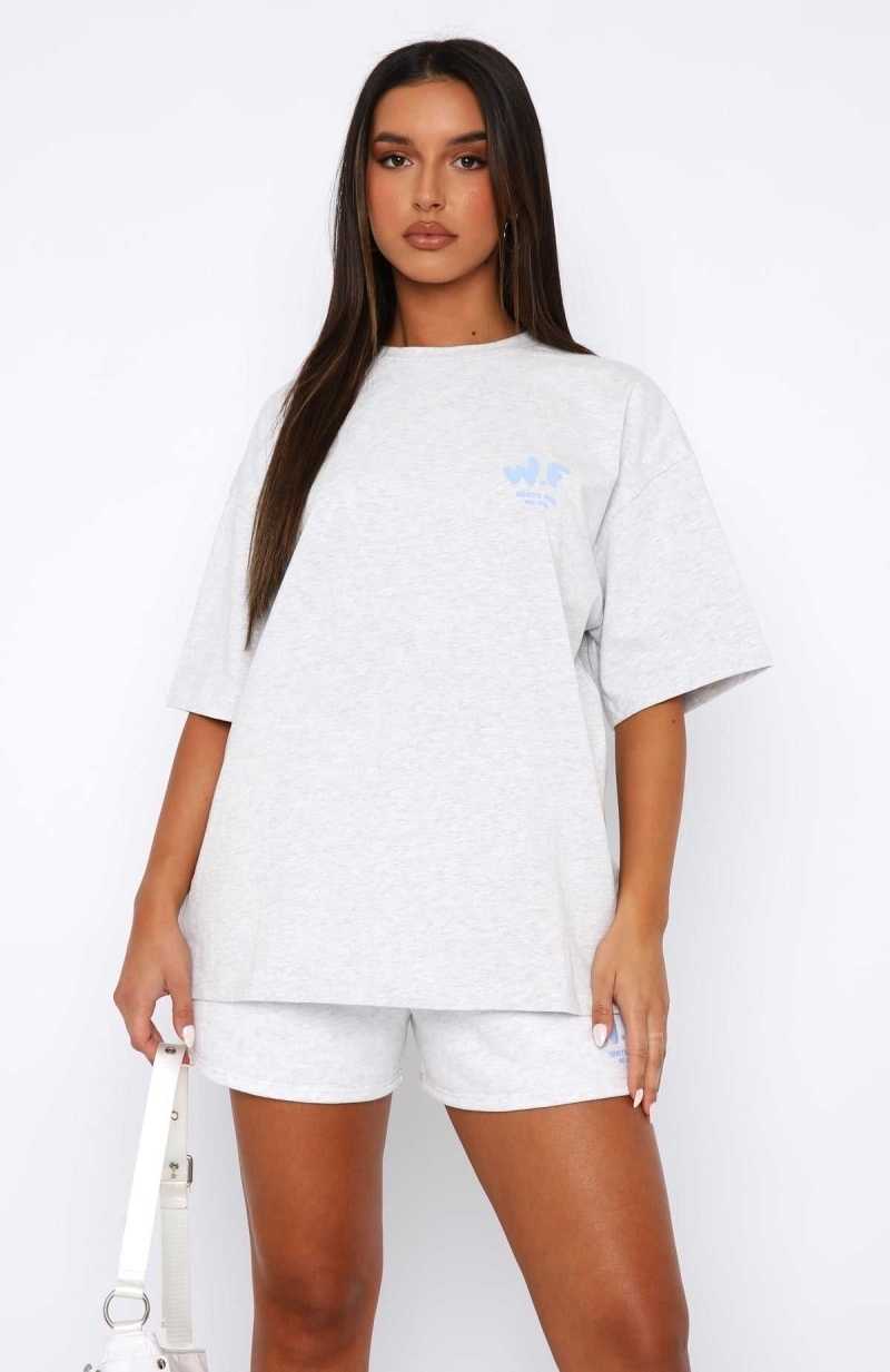 White Fox The New Standard Oversized Tee Grey Marle | MWGYTS-485