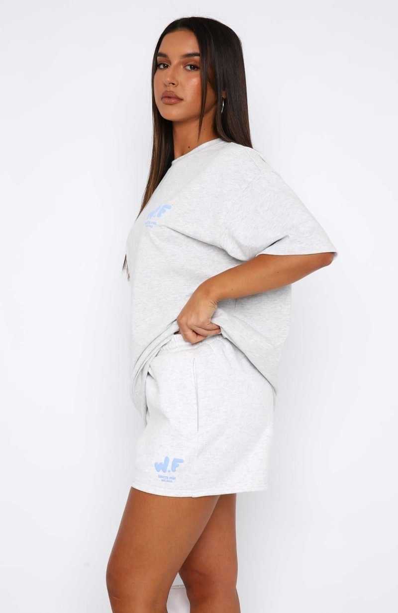White Fox The New Standard Oversized Tee Grey Marle | MWGYTS-485
