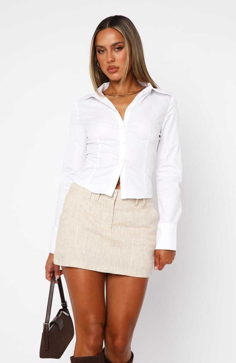 White Fox The Right One Mini Skort Oat | DANYPI-786