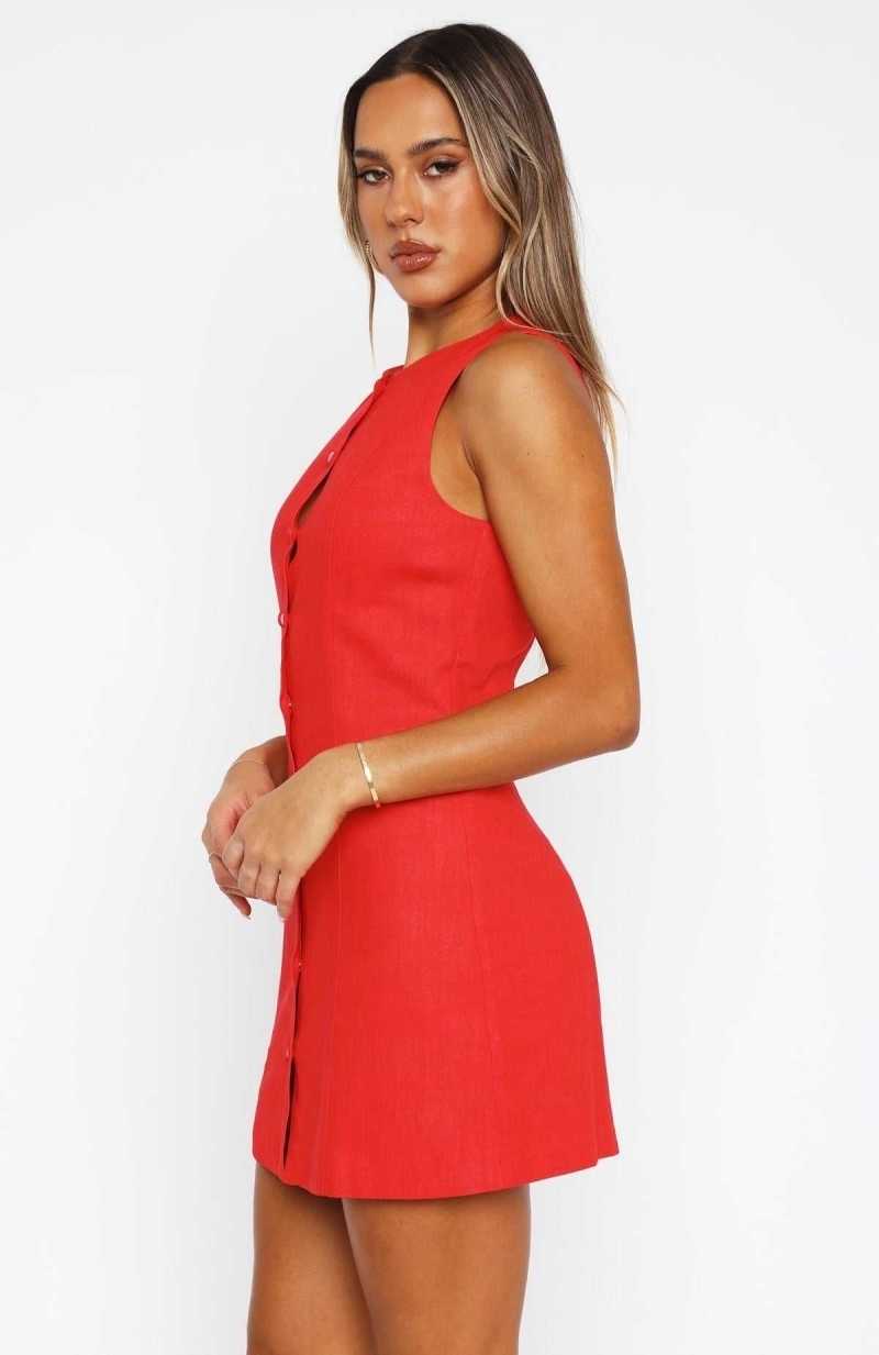 White Fox They Don't Know Me Mini Dress Red | LMTKZN-945