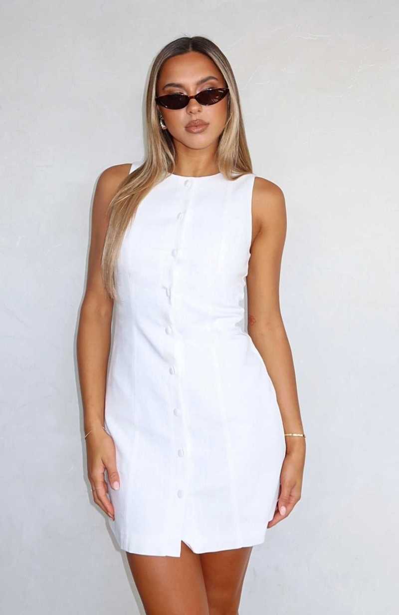 White Fox They Don\'t Know Me Mini Dress White | WJBRZG-267