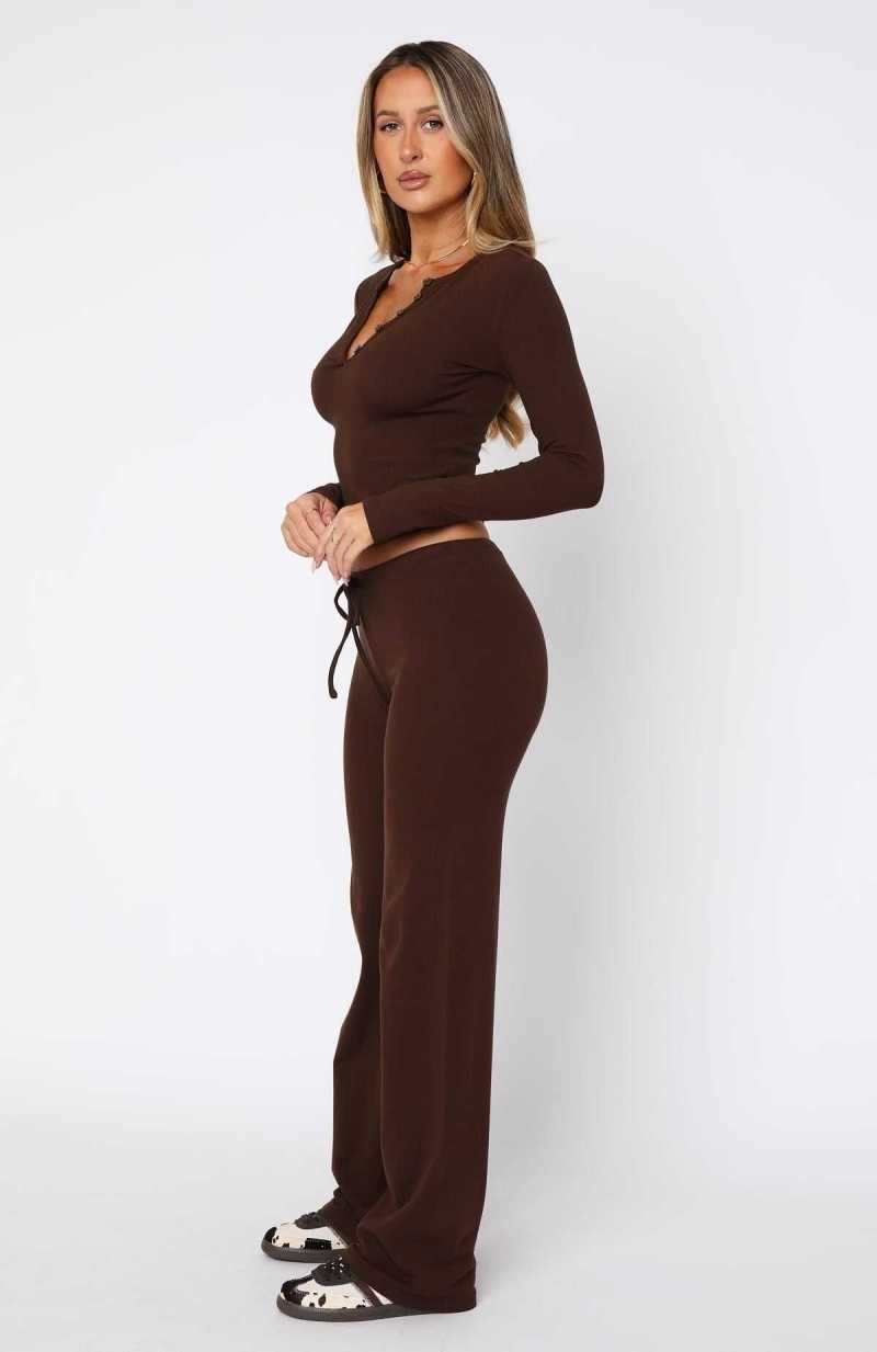 White Fox Till The End Pants Chocolate | ZMERIQ-089