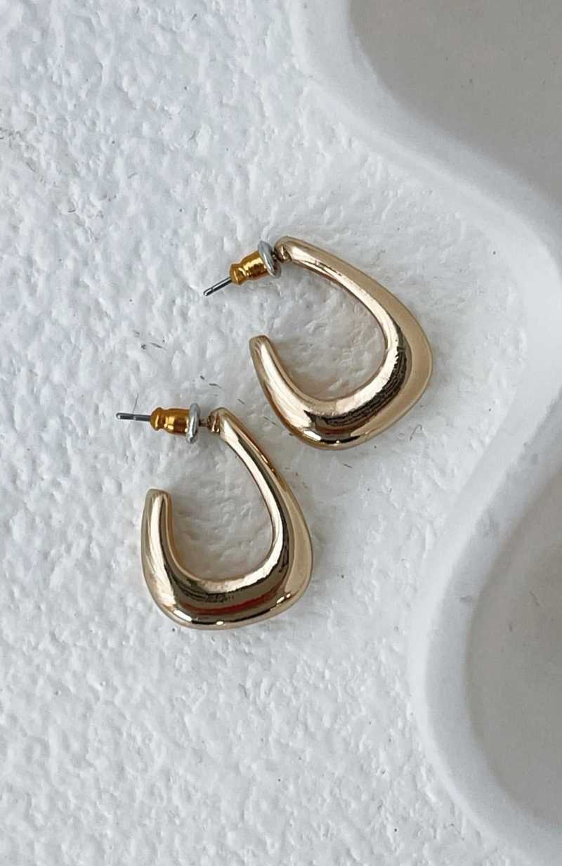 White Fox Tish Earrings Gold | BJDHIS-513