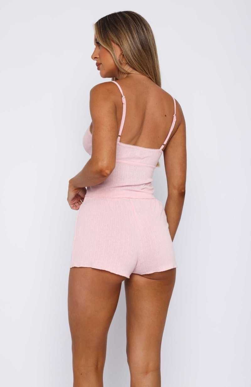 White Fox Trust In Me Pyjama Set Baby Pink | LKXGWT-594