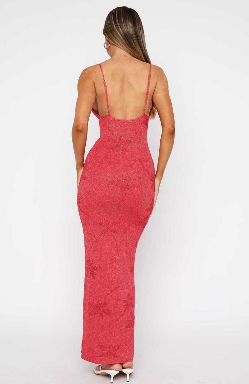 White Fox Trust Issues Maxi Dress Red | JPCYUS-159