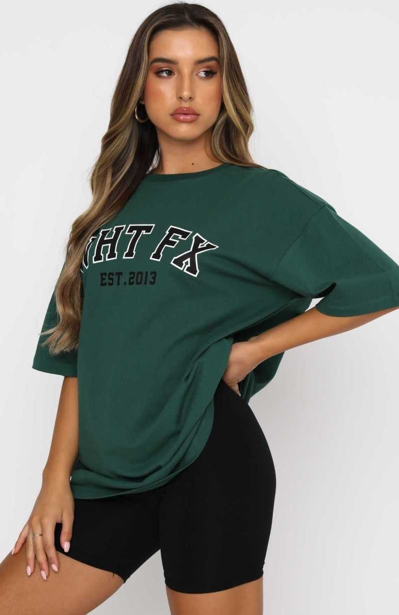 White Fox Varsity Tee Green | WVFCLT-169