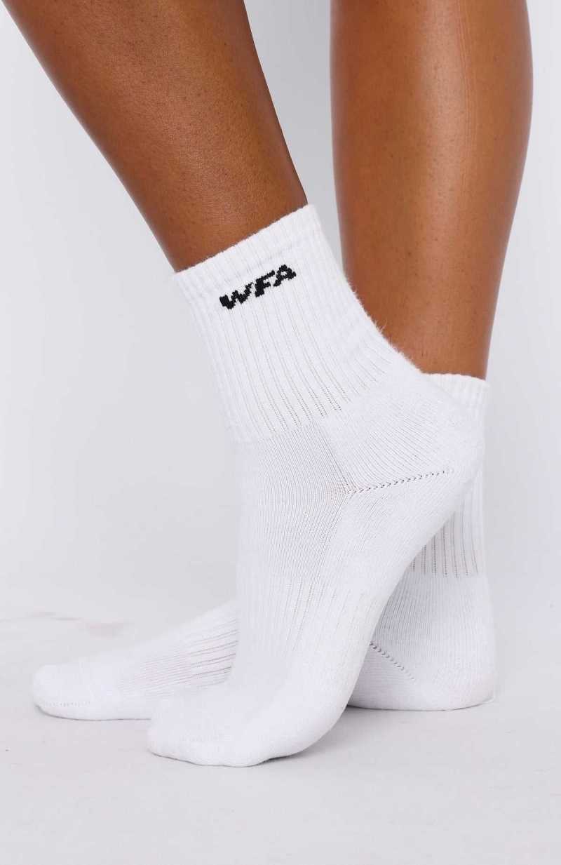 White Fox WFA Socks White/Black | EKPBFO-439
