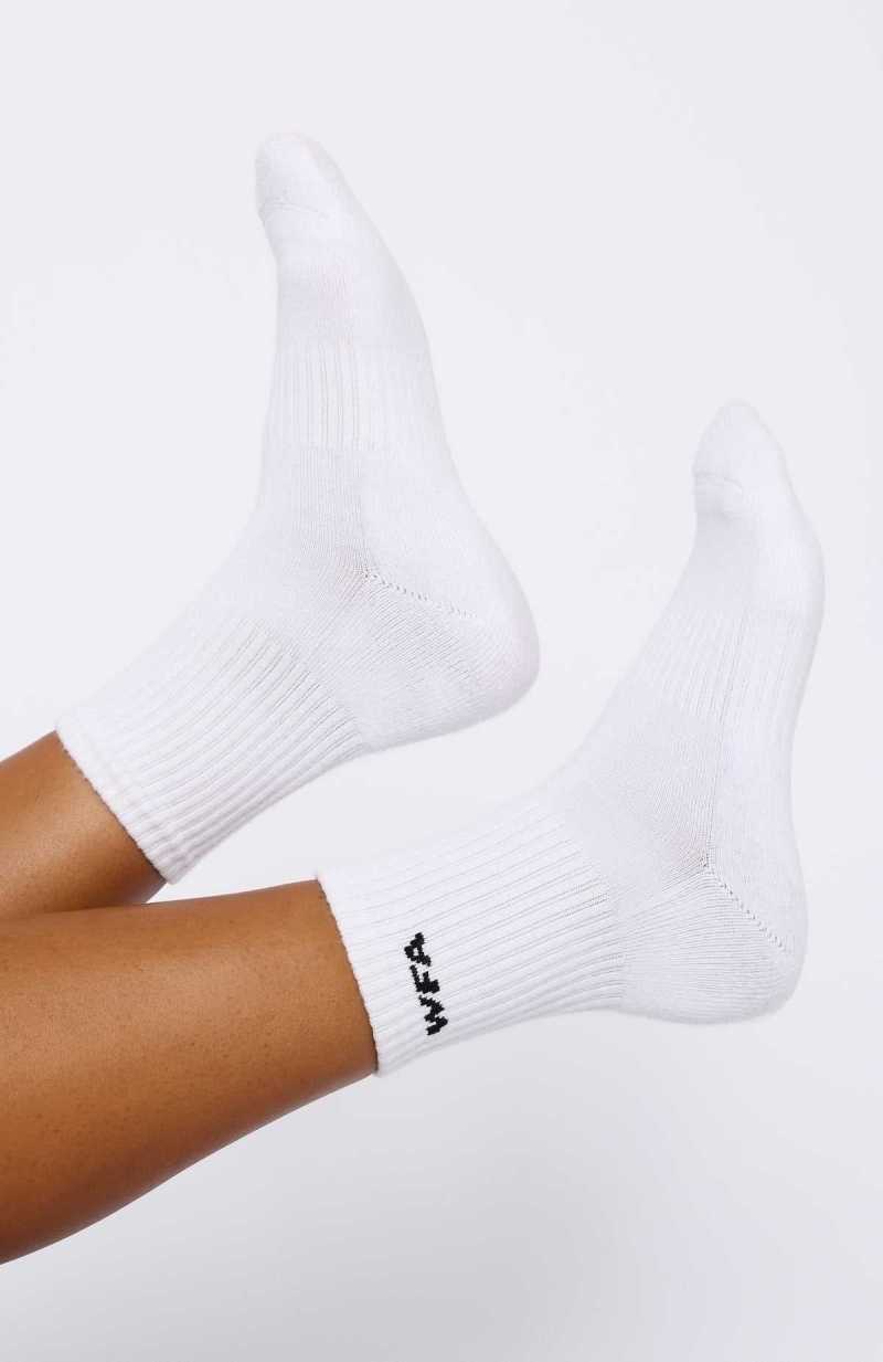 White Fox WFA Socks White/Black | EKPBFO-439