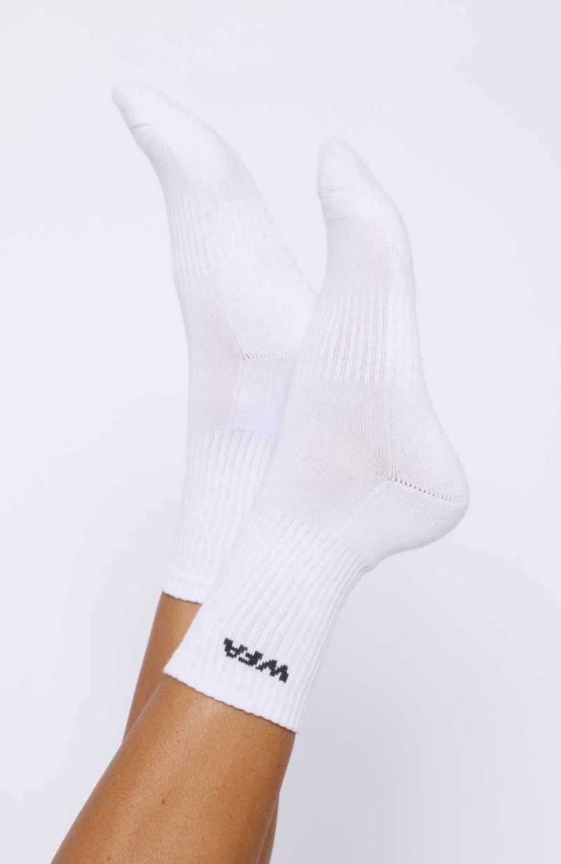 White Fox WFA Socks White/Charcoal | MHPNSB-076