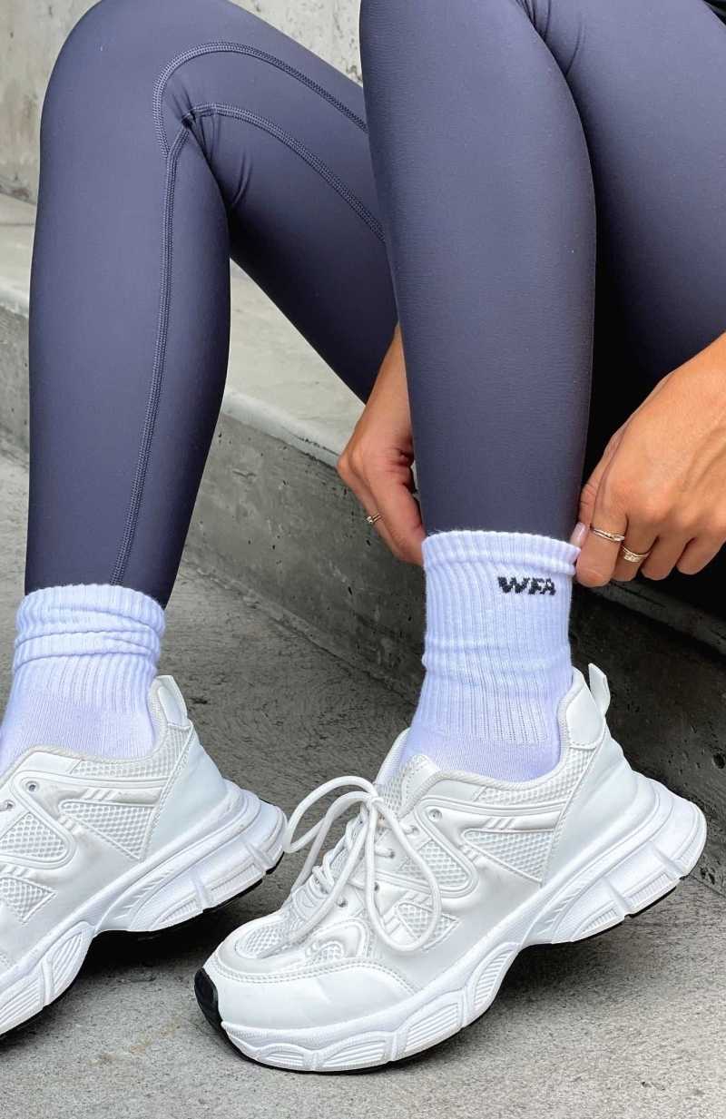 White Fox WFA Socks White/Charcoal | MHPNSB-076