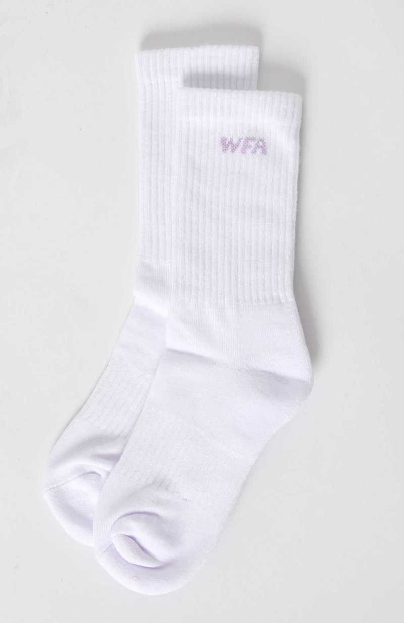 White Fox WFA Socks White/Lilac | MCDJUH-269