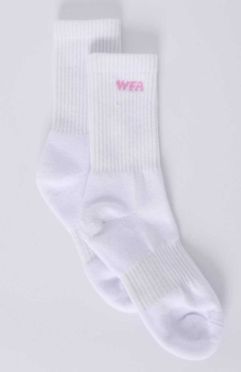 White Fox WFA Socks White/Pink | GXVYRT-351