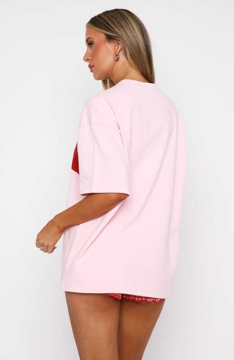 White Fox Waiting For Love Oversized Tee Posy | GSNIRK-217
