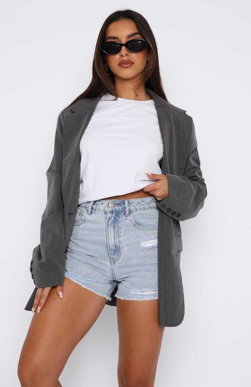 White Fox What Are We Denim Shorts Powder Blue Wash | SNDPQZ-705