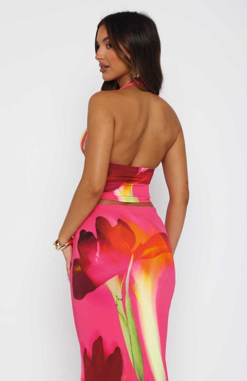 White Fox When I'm With You Halter Top Magenta Blossom | HDOKSU-802