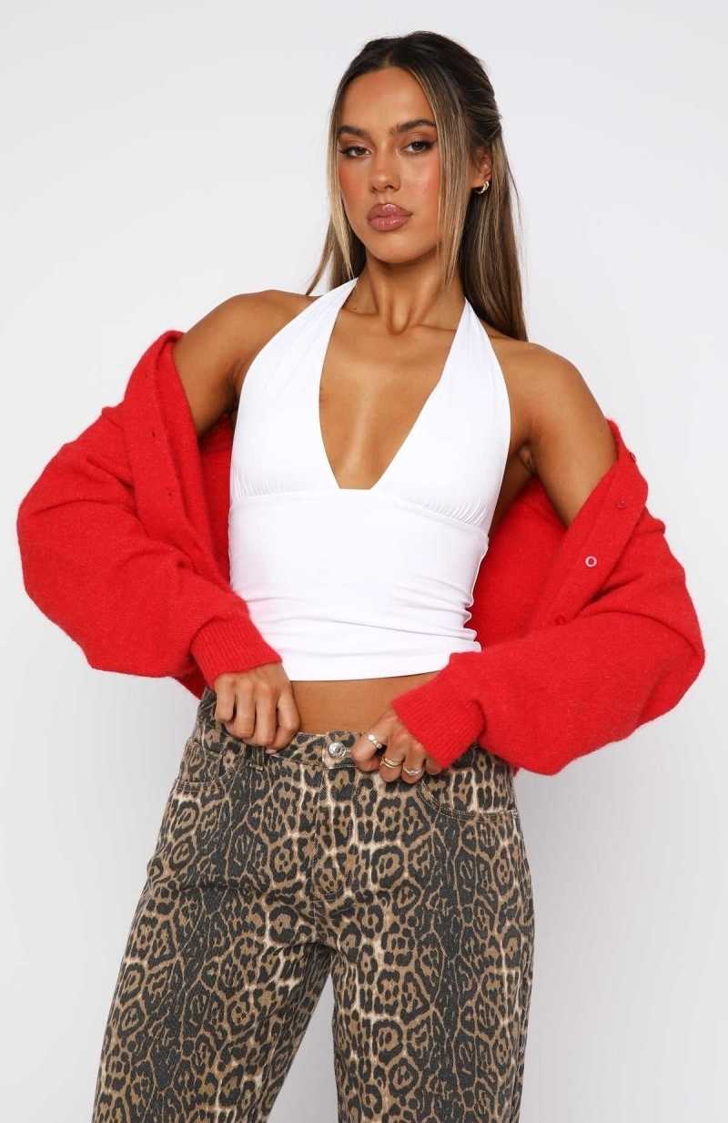 White Fox When I'm With You Halter Top White | NSKMJD-380