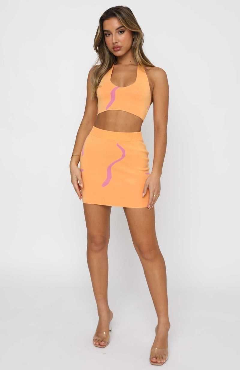 White Fox Wild At Heart Mini Skirt Peach Pink | YFWPXZ-916