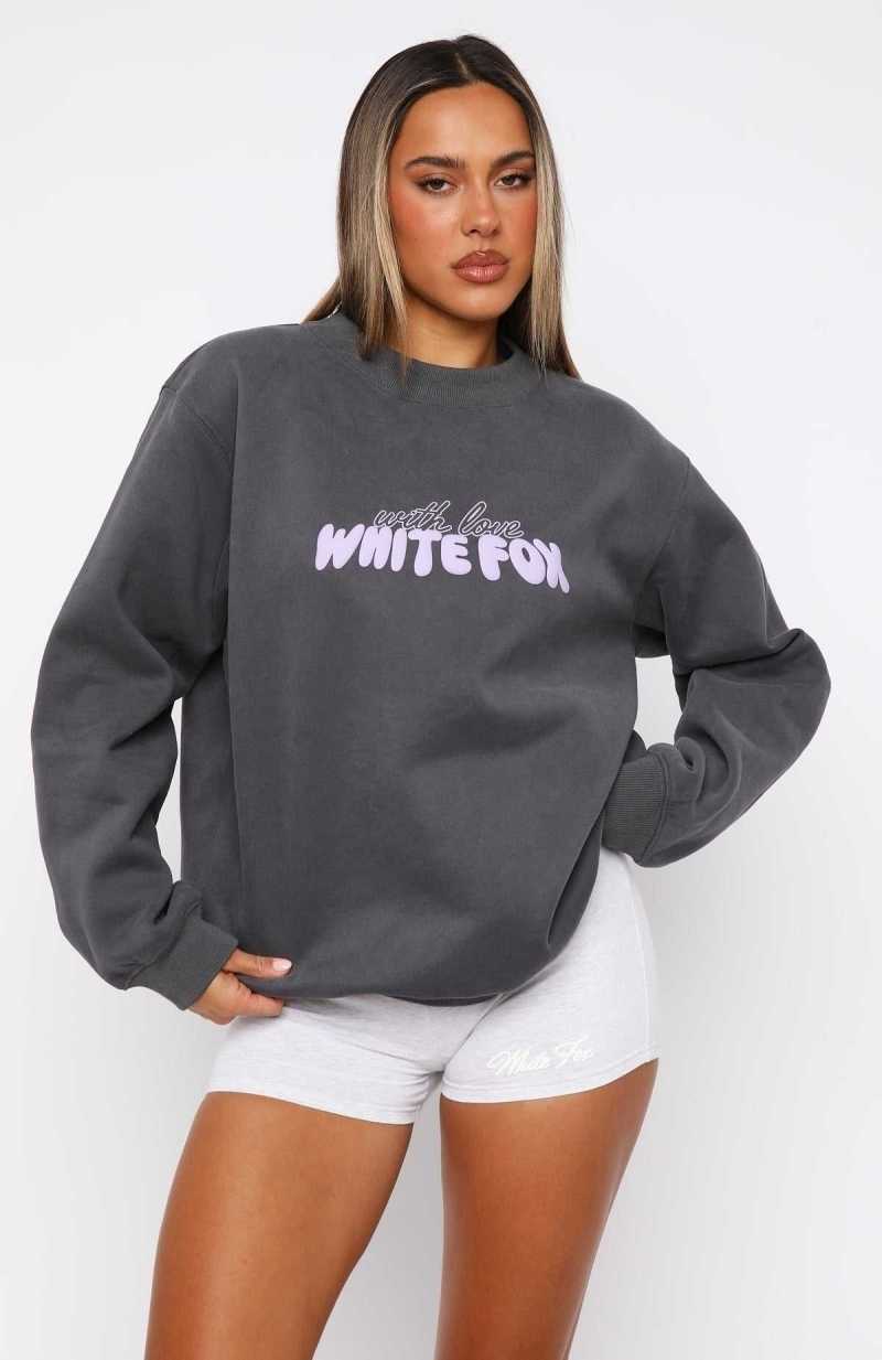 White Fox With Love Forever Oversized Sweater Volcanic | ORLPWT-130