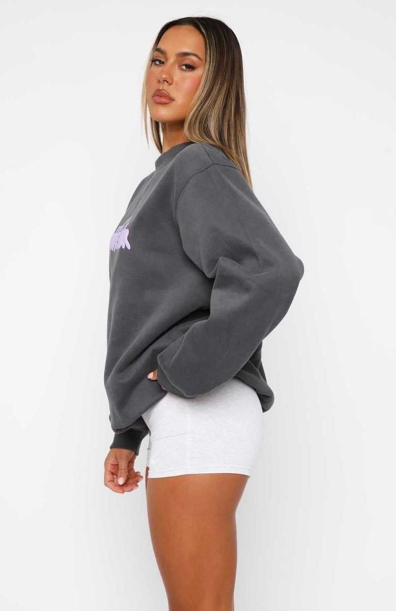 White Fox With Love Forever Oversized Sweater Volcanic | ORLPWT-130