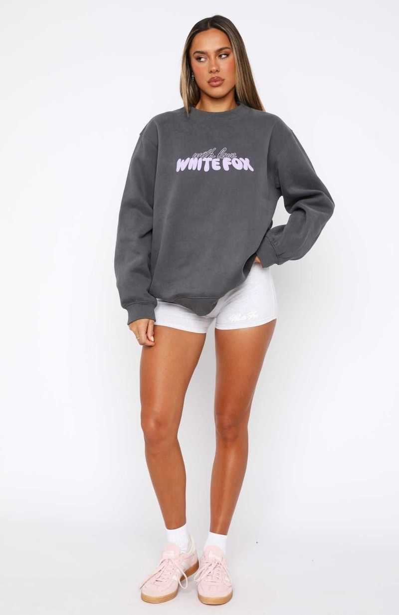White Fox With Love Forever Oversized Sweater Volcanic | ORLPWT-130