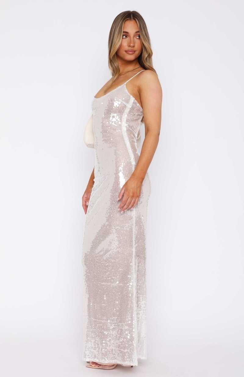 White Fox You Need Her Maxi Dress Champagne | BZJLAT-394