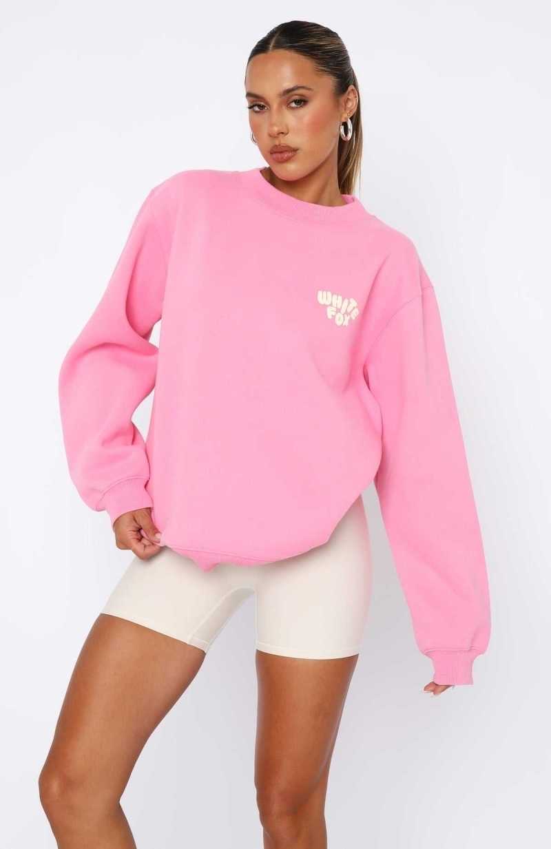 White Fox You're Always Right Oversized Sweater Pink | OCLRPX-297